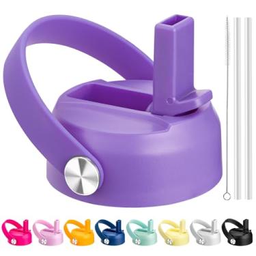 Imagem de Bluwing Tampa de canudo para Hydro Flask boca larga, tampas com canudo para Hydroflask 12 16 18 20 32 garrafas de água de boca larga de 1,134 g, tampa de canudo de substituição (roxo violeta