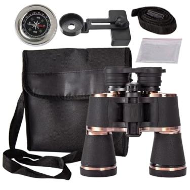Imagem de Binóculos de pássaro para adultos, binóculos de visão noturna 20 x 50 com bolsa, ajuste manual, telescópio impermeável com bússola, clipe de telefone Bak-4, prisma para shows, acampamento ao ar livre