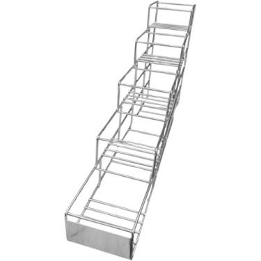 Imagem de Rattleware Suporte para garrafa de xarope de aço inoxidável com 5 compartimentos (53 x 28 x 10 cm) - Design de metal resistente - perfeito para sua bancada de bar, suporte de garrafa organizado para