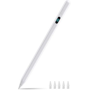 Imagem de Lápis para iPad com pontas magnéticas e 5 pontas extras, carregamento rápido USB-C, caneta Stylus compatível com iPad 6-11th/A16, Air M3/M2/3-5th, Pro M4/11/12.9/33.0 cm, Mini 5th-7th/A17Pro (branca)