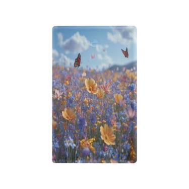 Imagem de Blueangle Placa de parede decoradora de capa em branco, tamanho padrão, 1 gangue, flores silvestres coloridas, capa de interruptor para quarto de escritório em casa, 4,53 x 2,76 polegadas (590)