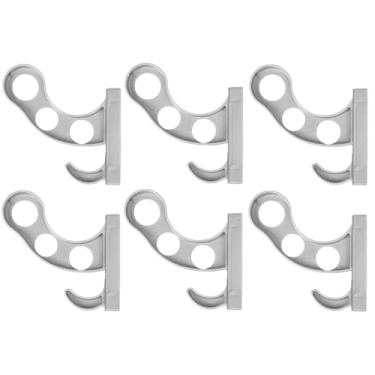 Imagem de Kit 06 Suporte Pendurar Capacete Acessório Chave Parede Fixo - Suporte Organizador para Jaqueta, Luvas, Mochila e Acessórios - Fixação Forte - Prático e Econômico(Branco)