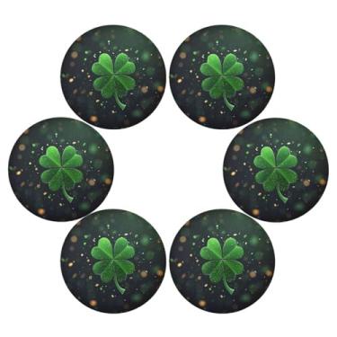 Imagem de ATTX Jogo americano trevo verde para mesa de jantar, jogo americano de decoração do dia de São Patrício, tapetes para mesa de cozinha para 6#24