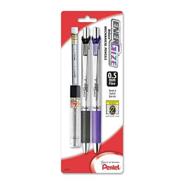 Imagem de Pentel® Lapiseiras EnerGize, 0,5 mm, cilindro prateado, pacote com 2