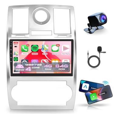 Imagem de Rimoody Rádio estéreo automotivo 4 núcleos 4G + 64G Android 15 para Chrysler 300 300C 2004-2011, sem fio, Carplay, Android, automático, GPS WiFi, espelho, tela sensível ao toque, Bluetooth 5.0 EQ, SWC