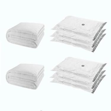 Imagem de Saco a Vácuo para Viagem e Organização, 70x100 cm, PVC, Impermeável, Reutilizável, Reduz até 3x o Volume, 1 Unidade