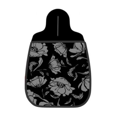 Imagem de Lixeira De Carro Organizador Lixinhocar Flor Monocromática Preto Branco