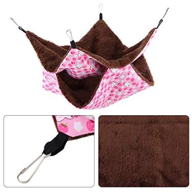 Imagem de Acouto Cama de Rede Rosa Aconchegante de Camada Dupla - Saco de Dormir Versátil Pequenos Animais de Estimação e Pássaros - Ninho Pendurado para Animais de Estimação Macio, Durável e Elegante,