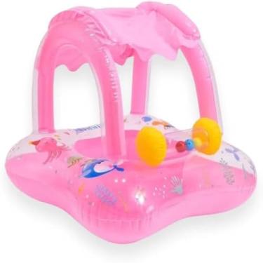 Imagem de Boia infantil, flutuante, segura, com protecao solar, fralda, inflavel, crianca, leve, divertida.