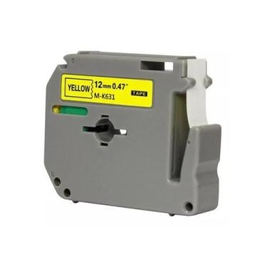 Imagem de Fita para Rotuladora Mk 631 MK631 Compatível Brother Amarelo e Preto -