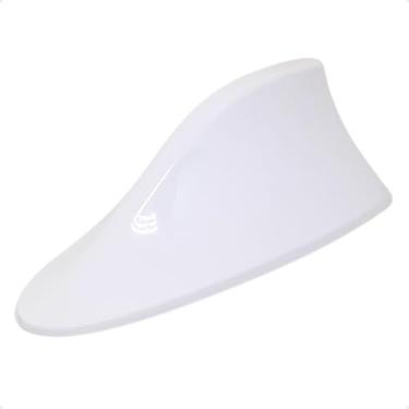 Imagem de Antena Shark Tubarão para Carro com Teto Plano Recepção AM/FM Design Esportivo Aerodinâmico Multimarcas com Kit de Instalação (Branco)