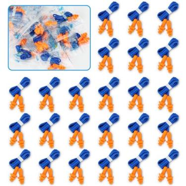Imagem de NEEOFNT Tampões de ouvido de silicone, 100 pares de proteção auditiva para tiro, natação, sono, cancelamento de ruído, com fio, multicolorido