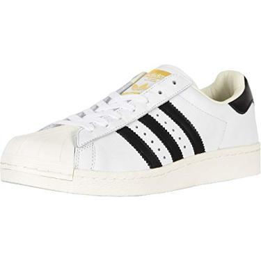 Imagem de adidas Originals Tênis masculino Superstar Boost, Branco/Núcleo preto/dourado metálico, 12