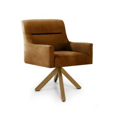 Imagem de Poltrona para Sala de Estar Veludo Giratória Angel Laranja