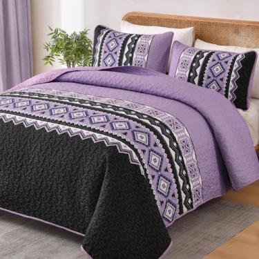 Imagem de Conjunto de edredões WONGS BEDDING Purple Queen Size com 2 fronhas