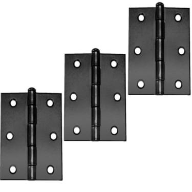 Imagem de Dobradiça para Porta de Madeira Janela Preta Kit Completo Pçs com Parafusos