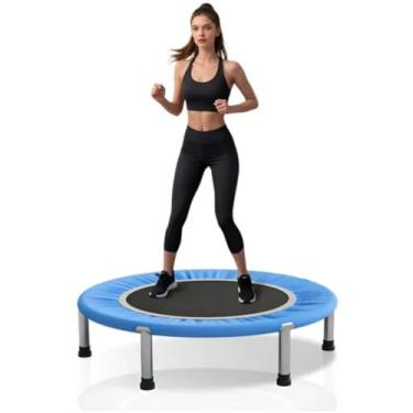 Imagem de NOVEVE Trampolim Jump Profissional,Jump Cama Elastica Ginástica Com Capa Saia Diâmetro 1 M 200kg Azul