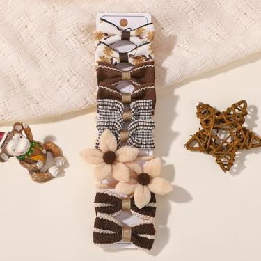 Imagem de 10 peças de laços de cabelo com laços, pequenos elásticos de 4 cm, suportes de rabo de cavalo, tecido macio, laço de flor, faixas de cabelo de borracha para mulheres jovens (10 peças-M)