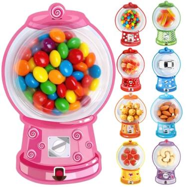 Imagem de bomis Pacote com 36 cartões infantis de dia dos namorados para troca de sala de aula - Design de máquina de chiclete com suportes redondos, cartões de doces DIY para lembrancinhas de festa escolar