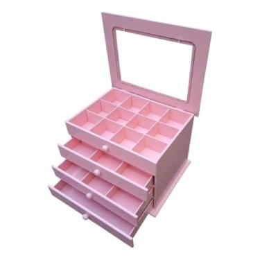 Imagem de Caixa para guardar joias (com vidro) (Rosa)