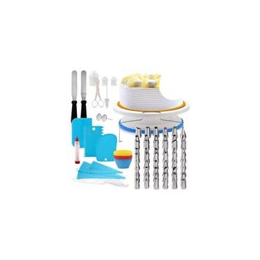 Imagem de Torneira e Nívelador de Bolo Conjunto Completo Ferramentas para Decorar Bolos Iniciantes Profissionais Giratório Suave com Base Plástico Lavável em Má