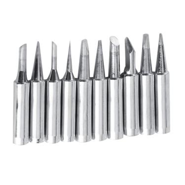 Imagem de Irfora Conjunto de Pontas de Ferro para Solda Cobre Sem Chumbo Com 10 Peças, Fácil Estanhar, Adequado para Temperaturas Mais Baixas, Estações (10 peças ponta ferro solda + manga alça)