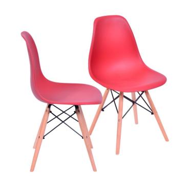 Imagem de Conjunto com 2 Cadeiras DKR Eames Telha e Madeira