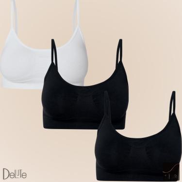 Imagem de Kit Com 3 Tops Nadador She Lingerie Feminino Sem Bojo Ajustável-Feminino