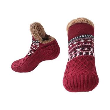 Imagem de Meias Térmicas Grossas Antiderrapantes Para Inverno Para Homens E Mulh