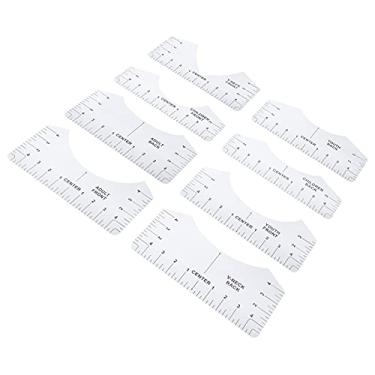 Imagem de Guia de camisetas ferramenta de alinhamento de régua calibração guia de costura design de roupas números transparentes marcas sublimação impressão pressionando adultos adolescentes crianças bebês