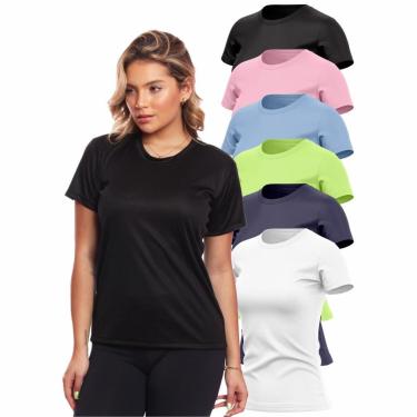 Imagem de Kit 6 Camisas Academia Esportiva Com Proteção Uv Feminina-Feminino