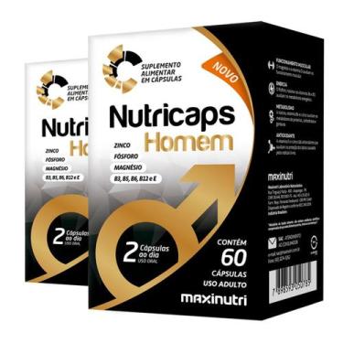 Imagem de Kit 2 Nutri caps Homem Maxinutri 60 Cápsulas