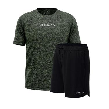 Imagem de Kit  Bermuda+Camiseta Dry Fitness Academia Alpha Co-Masculino