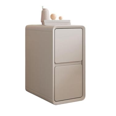 Imagem de Mesa lateral pequena armário estreito mesa de cabeceira laca madeira cabeceira armazenamento quarto prateleira de armazenamento cáqui (grande)