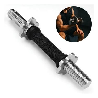 Imagem de Barra Halter Pegada Conforto Aço Inox Rosca Sem Anilha Braço