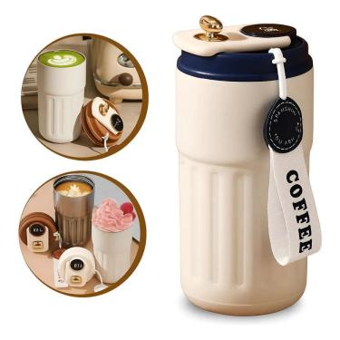 Imagem de Copo Térmico Café Chá Antivazamento Display De Temperat Azul