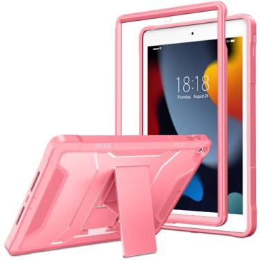 Imagem de VIKESI Capa protetora para iPad 9ª/8ª/7ª geração 2021/2020/2019, iPad 10,2 polegadas, resistente, durável, suporte, protetor de tela integrado, vermelho melancia