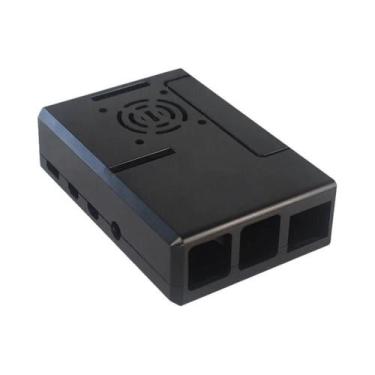 Imagem de Capa Transparente Preta Em ABS Para Raspberry Pi 4 Modelo B Com Tampa 