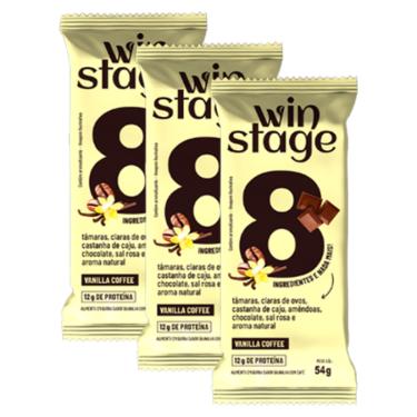 Imagem de Kit 3X: Barra Proteína Vanilla Coffee S/ Açúcar WinStage 54g