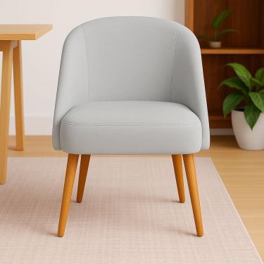 Imagem de Banqueta Poltrona Lua Cinza Para Recepção Atendimento Penteadeira