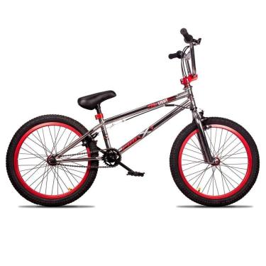 Imagem de Bicicleta Aro 20 Bmx U-brake Rotor K7 Cog 9 Freedom P03 Cromado E Vermelho - D`rossi