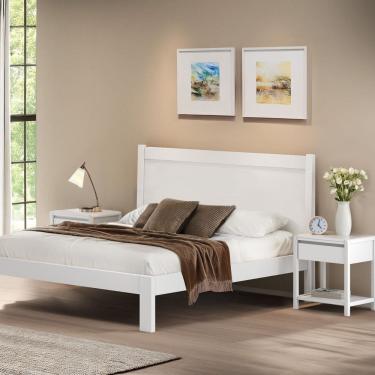 Imagem de Cama King em Madeira Maciça 112x214cm Modena Branco