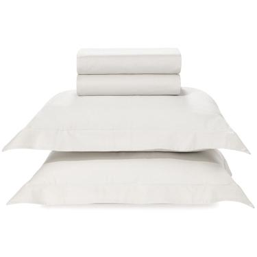 Imagem de Jogo de Cama Karsten Bossa 300 Fios 4 Peças Queen Branco