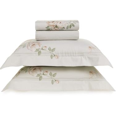 Imagem de Jogo de Cama Karsten Felícia 300 Fios 4 Peças Queen Branco