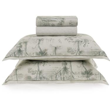 Imagem de Jogo de Cama Karsten Montes 300 Fios 4 Peças Queen Branco