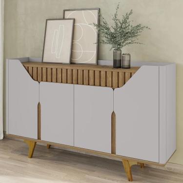 Imagem de Buffet Aparador Sala de Estar 160cm Melissa Off/Cinamomo B02 - Mpozenato