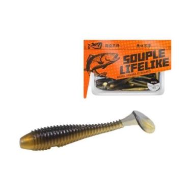 Imagem de Isca Artificial Macia Em Formato De Minhoca Com Anzol De Cabeça De Chu