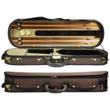 Imagem de Estojo para Violino 4,4 Retangular Orquezz Hiper Luxo Marrom Espaço pa
