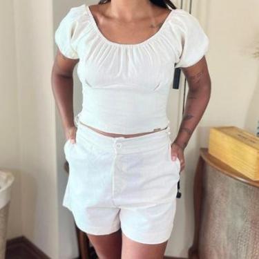 Imagem de Conjunto Feminino Shorts Com Blusinha ZRA Manga Princesa Cor:;Tamanho:P-Feminino
