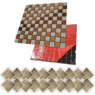 Imagem de Pastilha De Vidro Adesiva Kit 20 Uni Cozinha Lavabo Banheiro Sala Deco